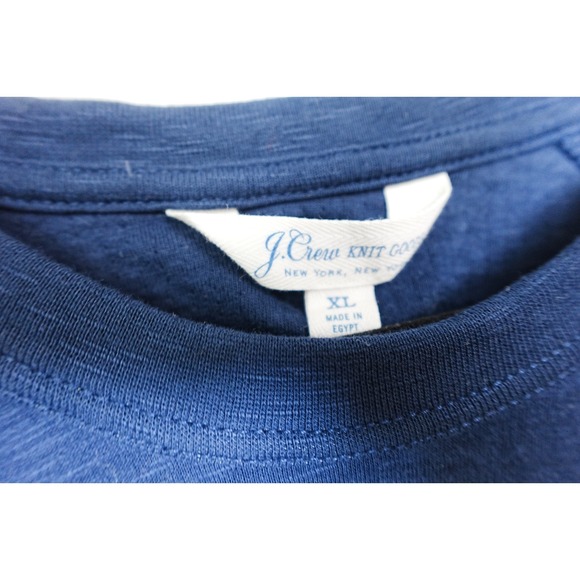 J Crew Mens Knit Goods Pullover Raglan‎ Layering Shirt Top Cotton Blue Navy XL - Picture 5 of 6